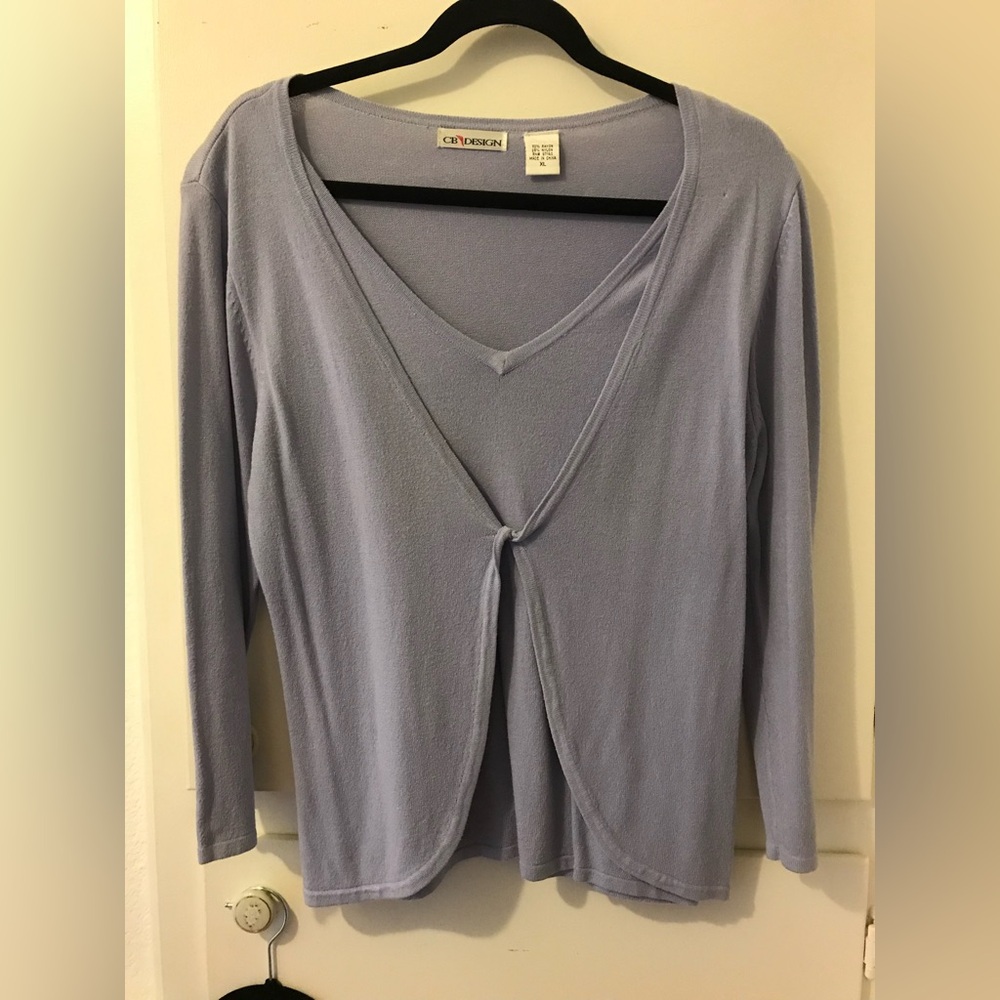Lavender Long Sleeve V-Neck Top